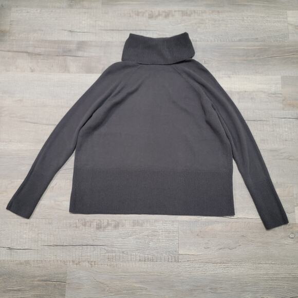 Athleta Wool Cashmere Aspen Turtleneck Sweater Sz Large Charcoal Gray Oversized - Picture 2 of 6
